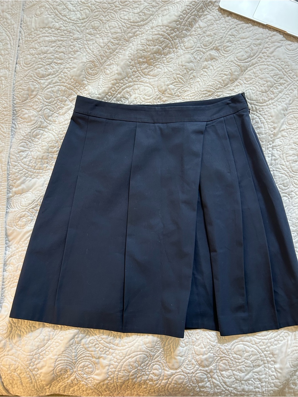 Brooks Brothers Classic Navy Pleated Skirt